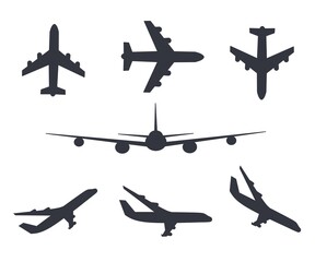 Airplane logo, airplane icon, airplane symbol, airplane vector set.