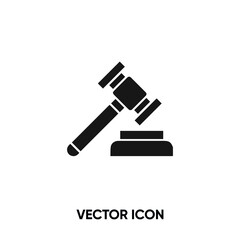Judge gavel vector icon. Modern, simple flat vector illustration for website or mobile app.Gavel or law symbol, logo illustration. Pixel perfect vector graphics	