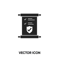 Policy vector icon. Modern, simple flat vector illustration for website or mobile app.Insurance policy symbol, logo illustration. Pixel perfect vector graphics	