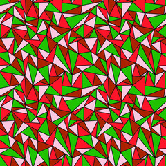 Seamless pattern of red and green triangles