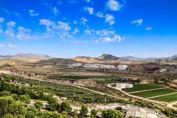 Fototapeta na wymiar Panoramic view from the Castle of La Mola in Novelda