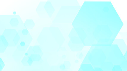 Abstract hexagon cross geometric white blue pattern medical background.