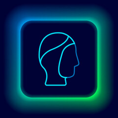 Glowing neon line Diving hood icon isolated on black background. Spearfishing hat winter swim hood. Diving underwater equipment. Colorful outline concept. Vector