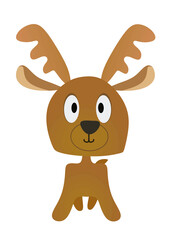 Cute deer icon. vector illustration