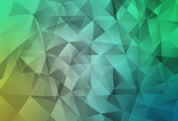 Fototapeta premium Light Green vector background with triangles.