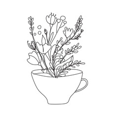 Abstract flowers one line vector
drawing.  Portrait minimalistic style. Botanical print. Nature symbol of cosmetics. Modern continuous line art. Fashion print.