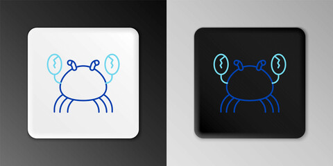 Line Crab icon isolated on grey background. Colorful outline concept. Vector