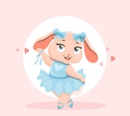 Cute cartoon baby bunny