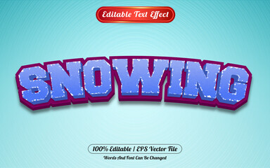 Editable text effect snowing template style