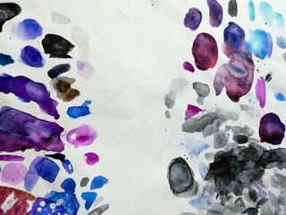 Grunge Acrylic Art. Vivid Spray. Multicolor Grunge Painting Acrylic. White Ink Grunge Texture....