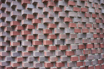 Red brick wall bonded with mortar - July 2021, Hamburg ,Germany