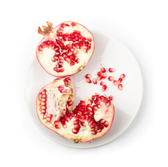 Whole Pomegranate Isolated on White Background