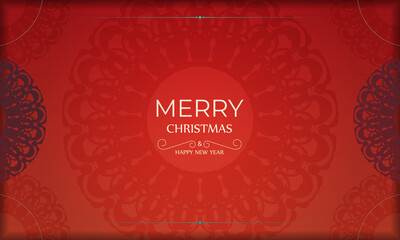 Festive Brochure Merry Christmas Red with luxury burgundy ornament