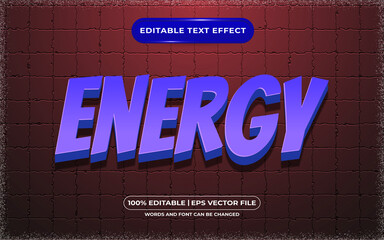 Energy editable text effect cartoon and game style
