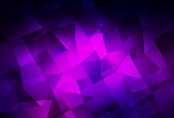 Dark Purple vector shining triangular background.