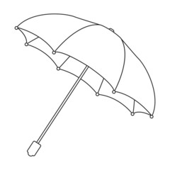Umbrella rain vector outline icon. Vector illustration parasol on white background. Isolated outline illustration icon of umbrella rain.