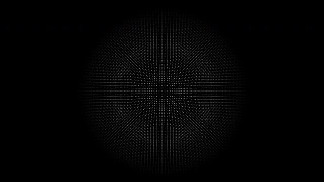 Dotted ripples on the surface. Radio wave abstract motion background. FUI, HUD. Seamless loop.