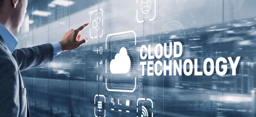 Cloud technology. Networking and internet service concept