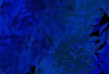 Dark BLUE vector abstract design with leaves.