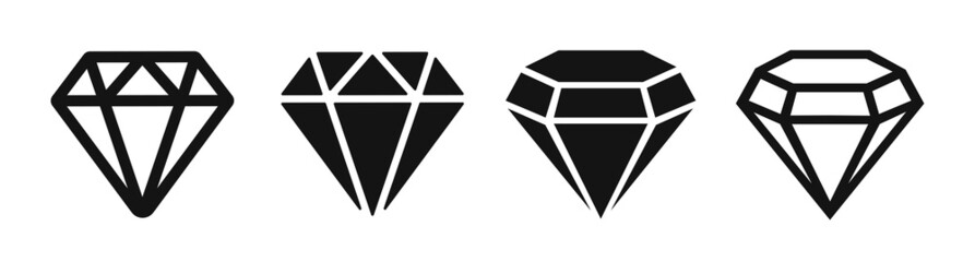 Diamond set icon. Vector illustration. Simple flat icon
