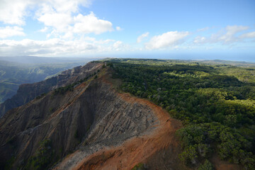 aerial view of waimea canyon