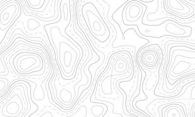 Topographic line map patterns. Black Contour and texture geographic cartography terrain isolated on white drop. Horizontal banner. Vector illustration