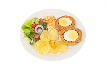 Scotch egg and salad