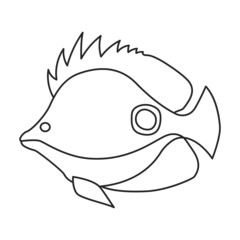 Tropical fish vector outline icon. Vector illustration exotic aunafish on white background. Isolated outline illustration icon of tropical fish .