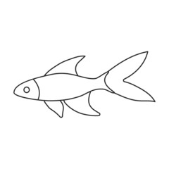 Tropical fish vector outline icon. Vector illustration exotic aunafish on white background. Isolated outline illustration icon of tropical fish .