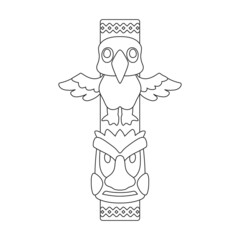 Totem tribal vector outline icon. Vector illustration mask of idol on white background. Isolated outline illustration icon of totem tribal .