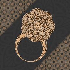 Luxury mandala Ring pattern background with golden arabesque, Arabic Islamic east style. Ramadan Style Decorative mandala. Mandala for print