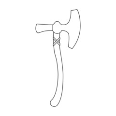 Axe of medieval vector outline icon. Vector illustration weapon ancient on white background. Isolated outline illustration icon axe of medieval .