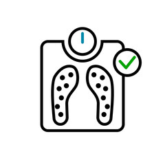 Vector flat icon illustration of weight management.