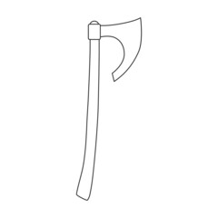 Axe of medieval vector outline icon. Vector illustration weapon ancient on white background. Isolated outline illustration icon axe of medieval .