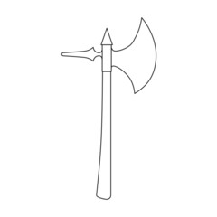Axe of medieval vector outline icon. Vector illustration weapon ancient on white background. Isolated outline illustration icon axe of medieval .