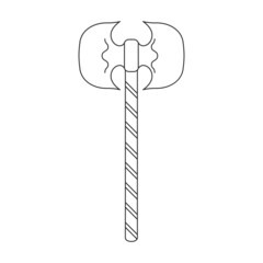 Axe of medieval vector outline icon. Vector illustration weapon ancient on white background. Isolated outline illustration icon axe of medieval .