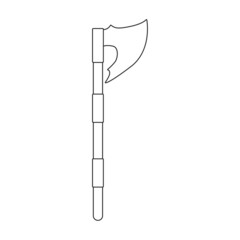 Axe of medieval vector outline icon. Vector illustration weapon ancient on white background. Isolated outline illustration icon axe of medieval .