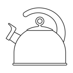 Kettle vector outline icon. Vector illustration teapot on white background. Isolated outline illustration icon of kettle .