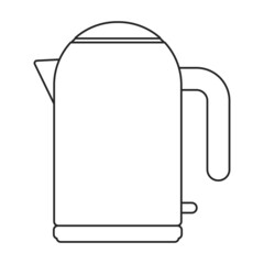 Kettle vector outline icon. Vector illustration teapot on white background. Isolated outline illustration icon of kettle .