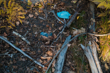 Masks polluting the environment