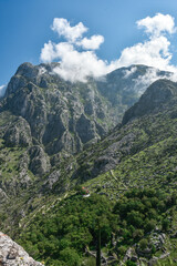 landscape with mountains and clouds