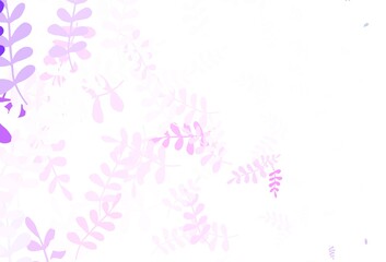 Light Purple, Pink vector elegant wallpaper with leaves.