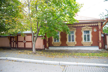 Kolomna, Russia - September 25 2021: The old Russian wooden House