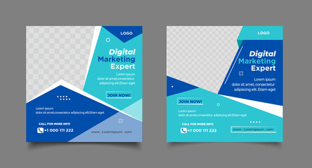 Digital marketing agency social media post and web banner 