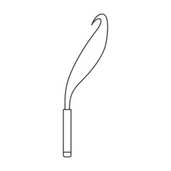 Sickle vector icon.Outline vector icon isolated on white background sickle.