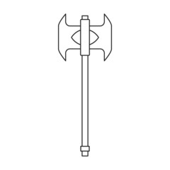 Hatchet vector icon.Outline vector icon isolated on white background hatchet.