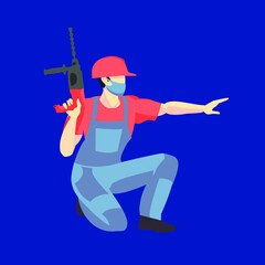 Modern portrait. Professional work job occupation. Coronavirus prevention. Team work.