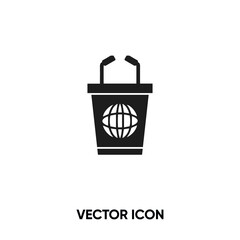 Podium vector icon. Modern, simple flat vector illustration for website or mobile app.Tribune symbol, logo illustration. Pixel perfect vector graphics	