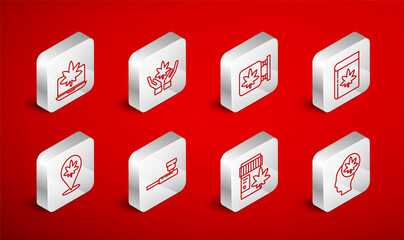 Set line Head with marijuana or cannabis, Marijuana leaf, and store, Book, Medical bottle, Laptop, Smoking pipe and Location icon. Vector