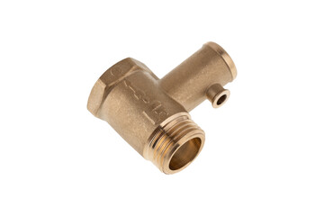 Check valve on a white background. Plumbing check valve for water close-up.